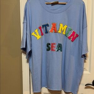 Judith March Vitamin Sea 🌊 Sky Blue Garment with Gold Tag Size XL